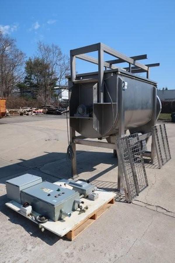 Used 90 Cu. Ft. Stainless Steel Double Ribbon Blender, 30 HP