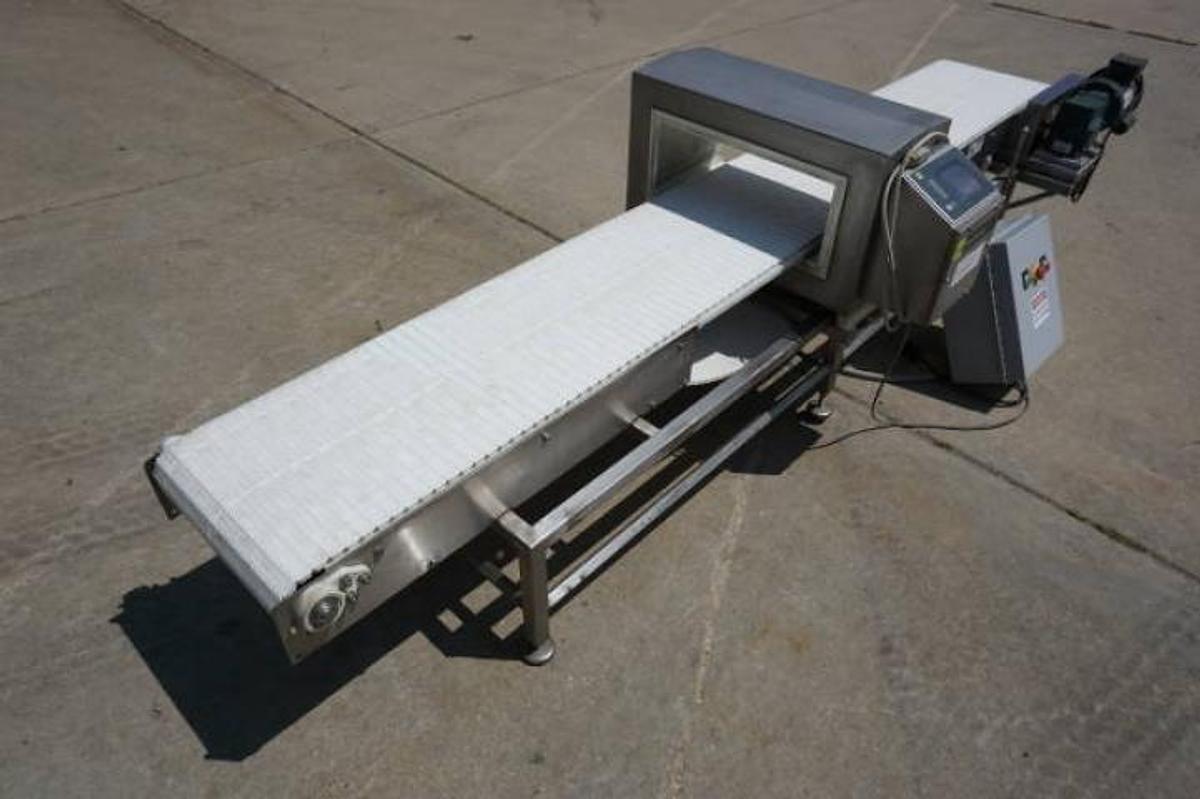 Used S + S 19-1/2 in. X 6-5/8 in. conveyorized metal Detector, Stainless Steel Frame