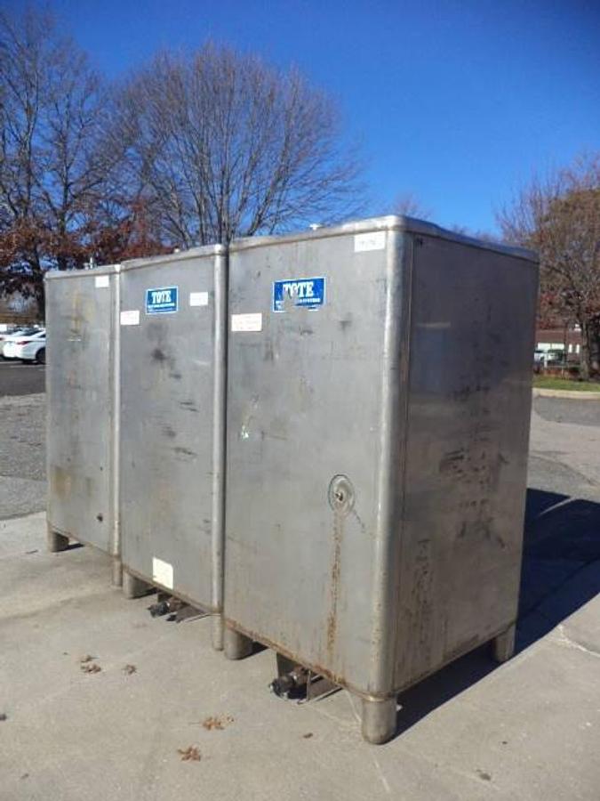 Used Tote  600 Gallon Stainless Steel Stackable Totes (2)