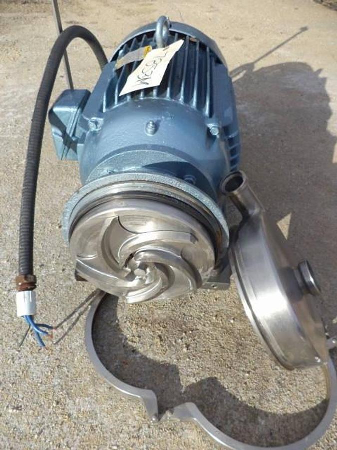 Used Waukesha 2 in. X 1-1/2 in. Stainless Steel Sanitary Centrifugal Pump, 20 HP