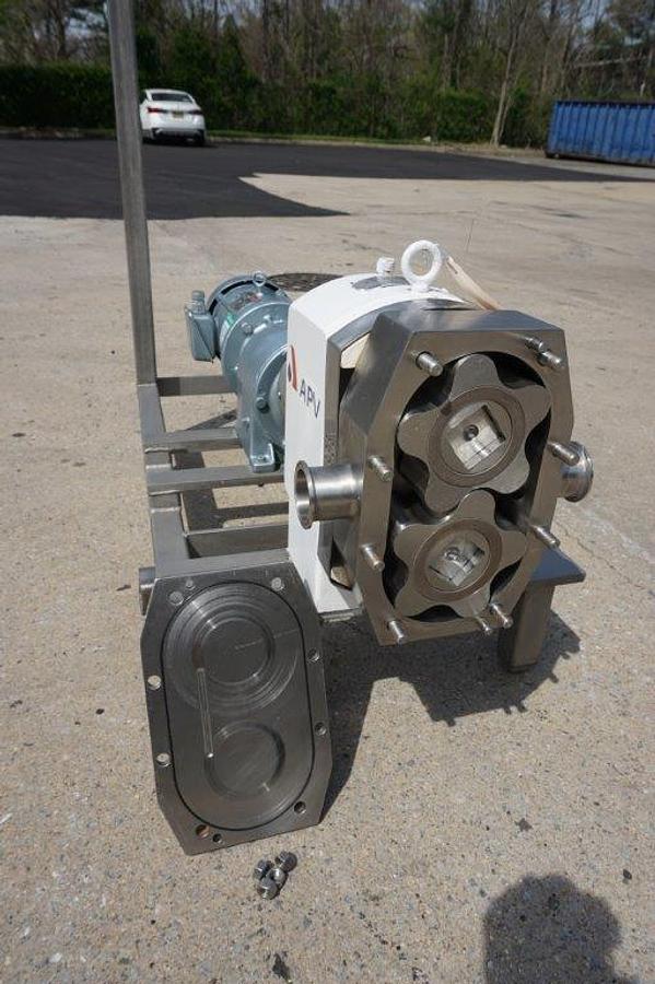 Used APV 2 Inch X 2 Inch SS Positive Displacement Pump, 5 HP