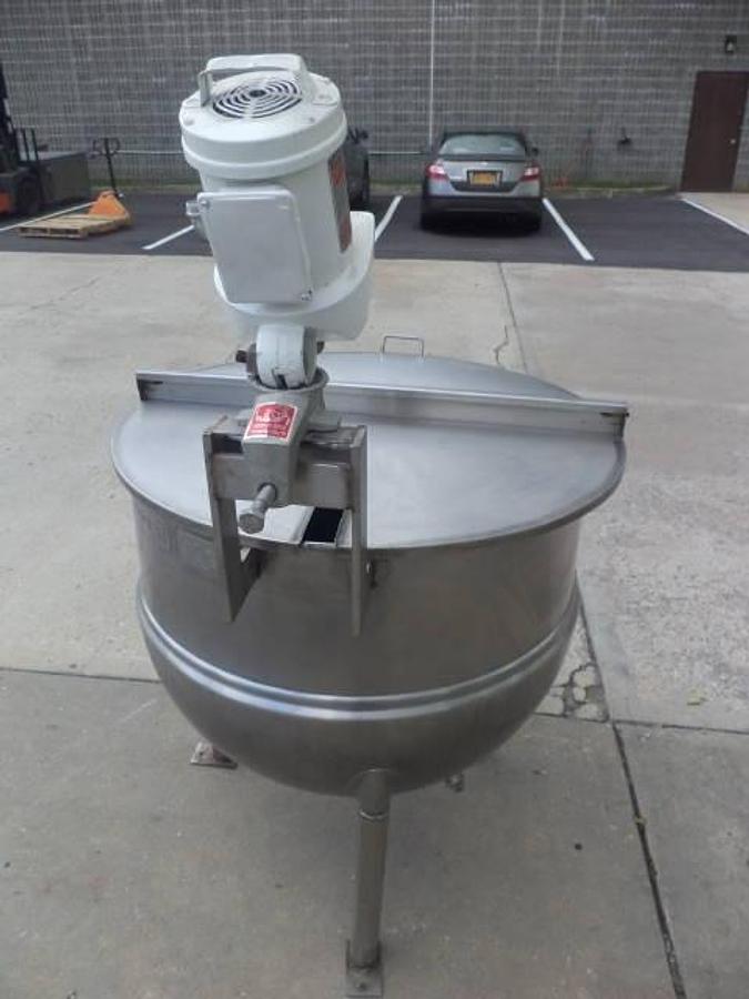 Used 100 Gallon Groen Stainless Hemispherical Kettle, 100 PSI Jacket