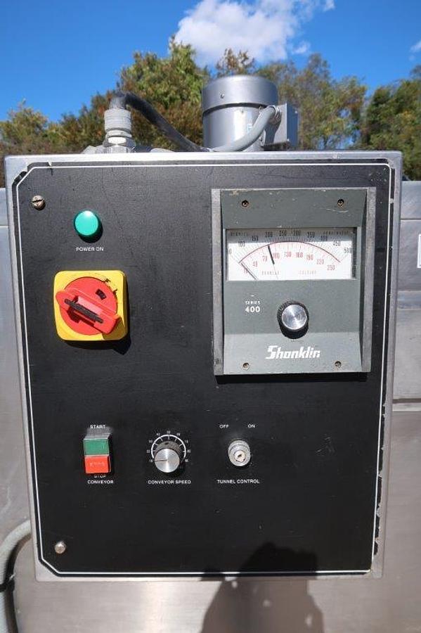 Used Shanklin T-7XL Stainless Steel Shrink Tunnel, On Casters
