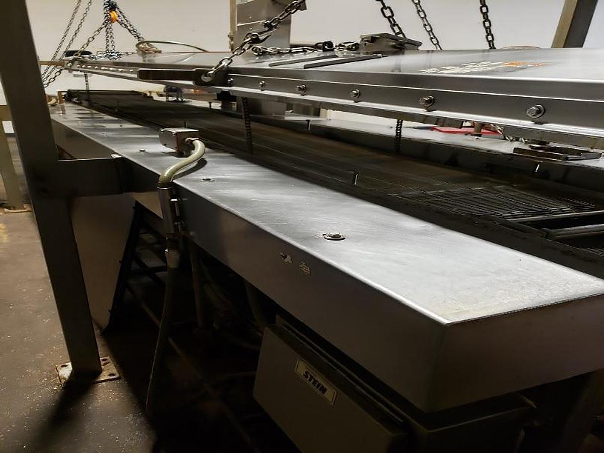 Used Stein 16 In. Wide x 13 Ft. Long Gas Fired Fryer with Hold Down Belt