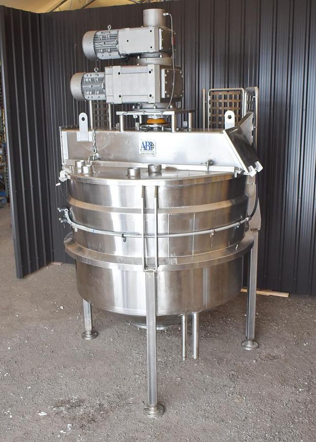 Used 750 Gallon A & B Process Stainless Double Motion Mix Kettle, 150 PSI Jacket