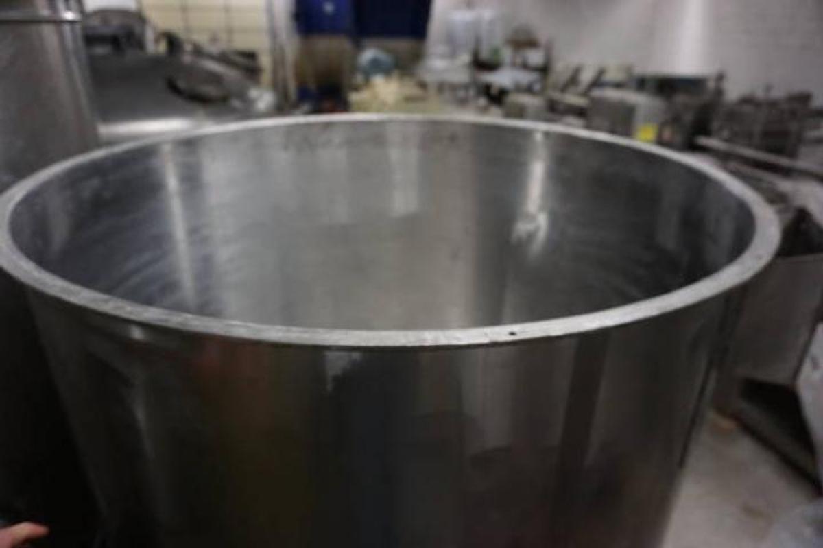 Used 350 Gallon Stainless Steel Vertical Tank, Cone Bottom