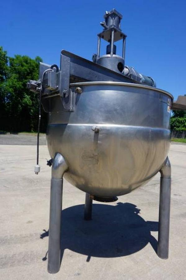 Used 200 Gallon Hamilton Stainless Steel Mixing Kettle, 125 PSI Jacket