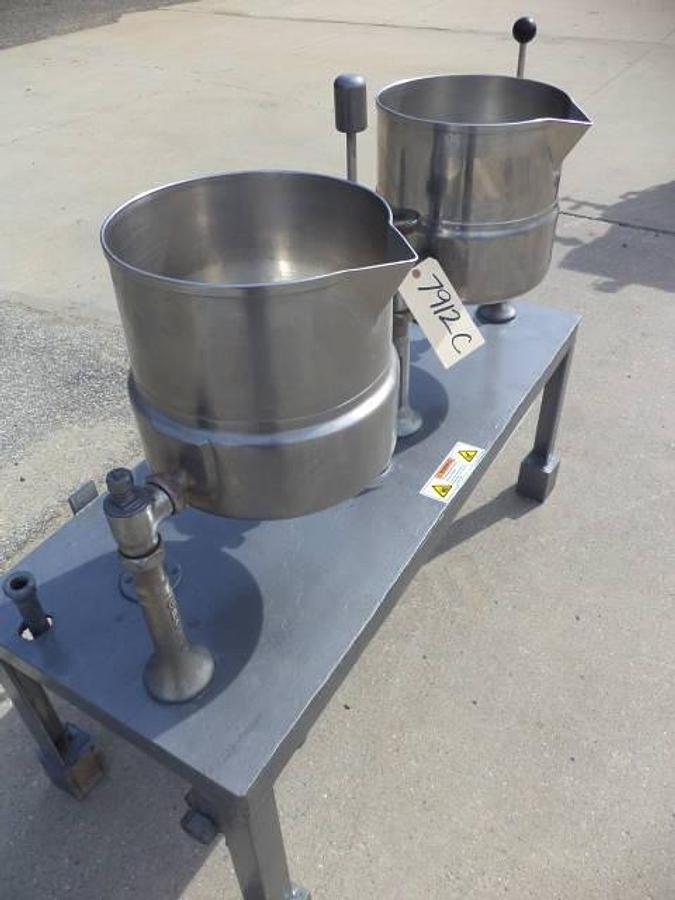 Used 5 Gallon Groen Stainless Steel Jacketed Tilt Kettles (2)