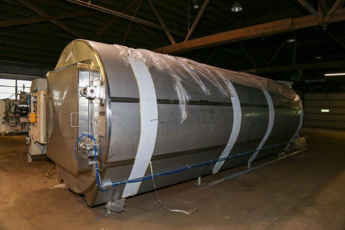 Used 90 In. Diameter X 20 Ft. Long Stainless Steel Horizontal Autoclave