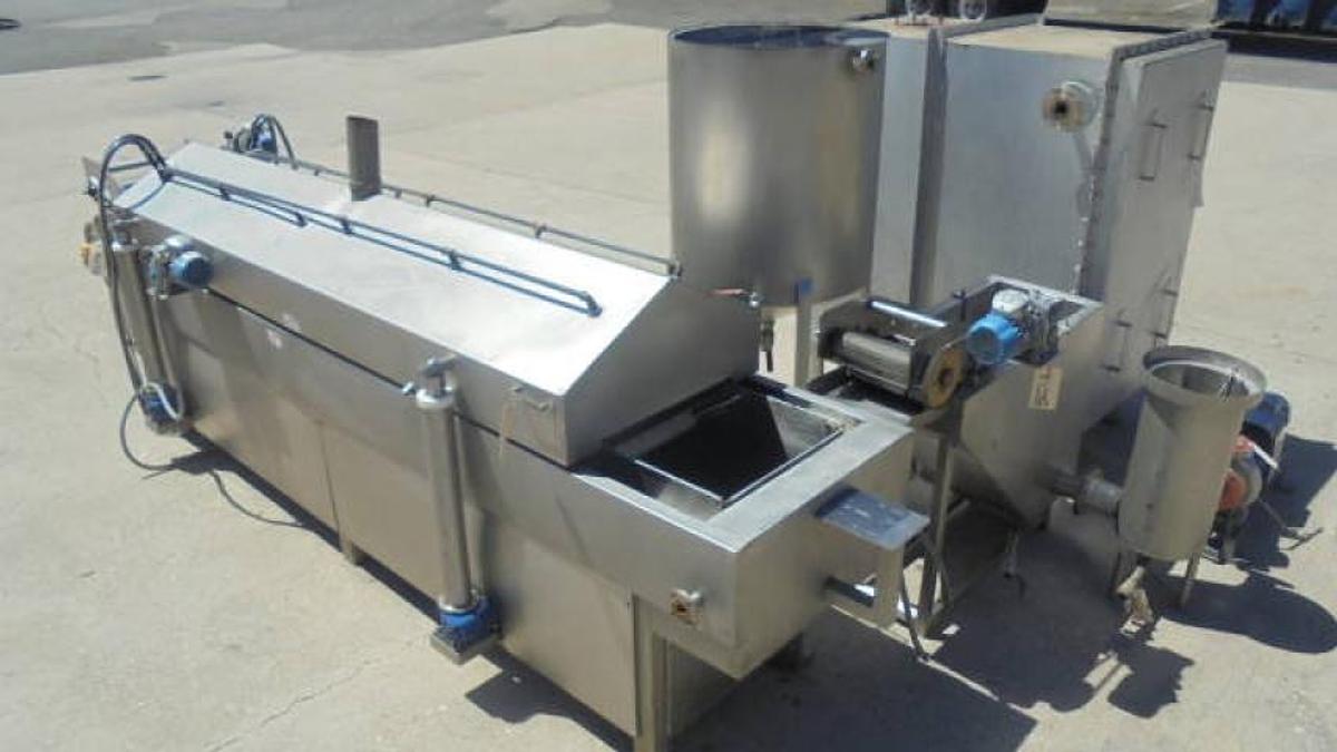 Used 20 In. Wide Stainless Gas Fired Continuous Fry System, 15 Ft. Long