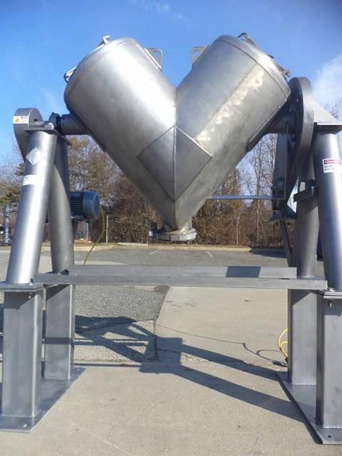 Used 10 Cu.Ft. Patterson Kelley Stainless Steel Twin Shell “V”” Blender, With Intensifier Bar