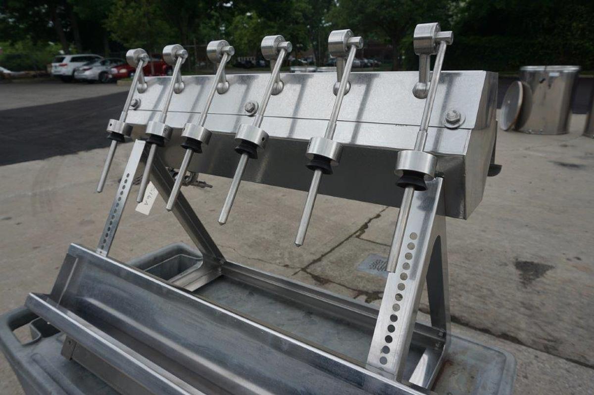 Used GAI Six Spout Siphon Filler, Stainless Steel