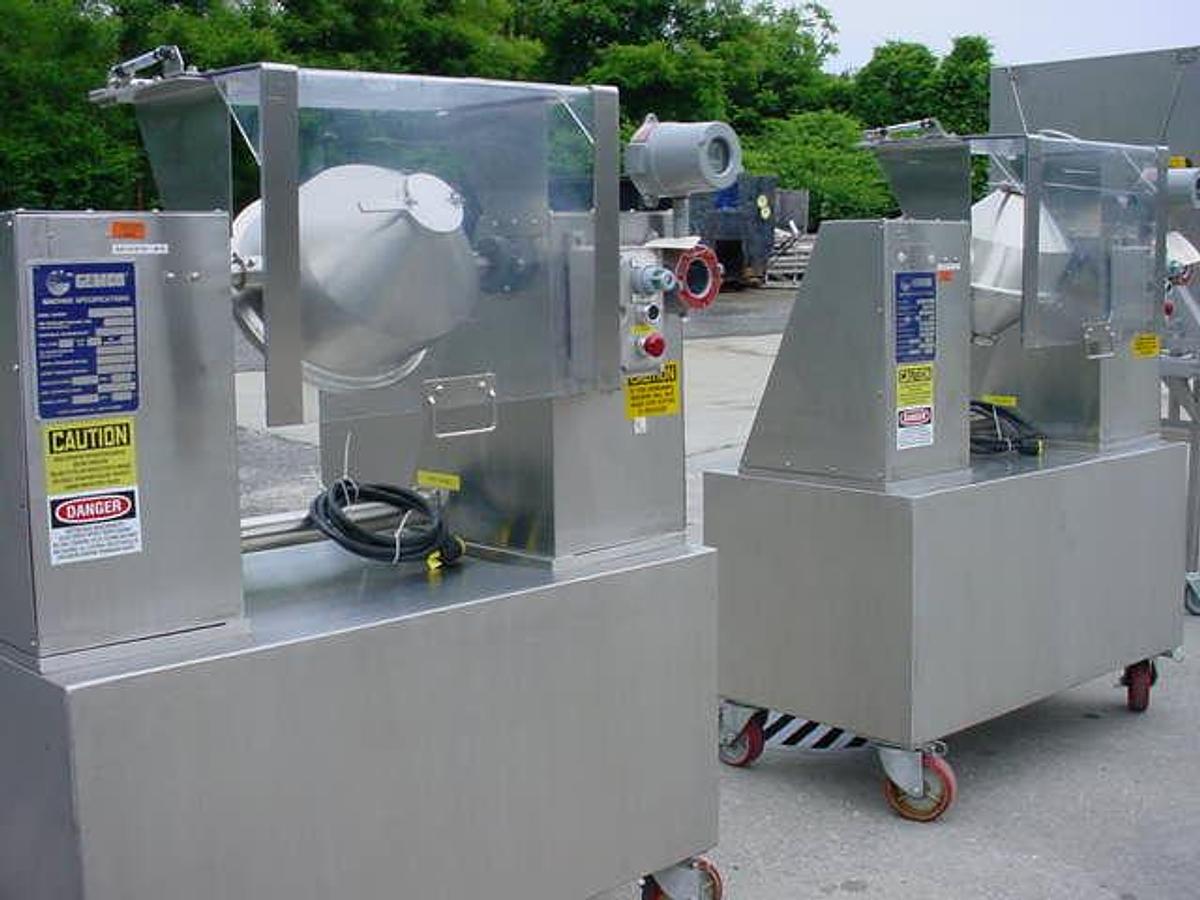 Used Gemco 8 Qt, Stainless Steel Slant Cone Tumbling Blender
