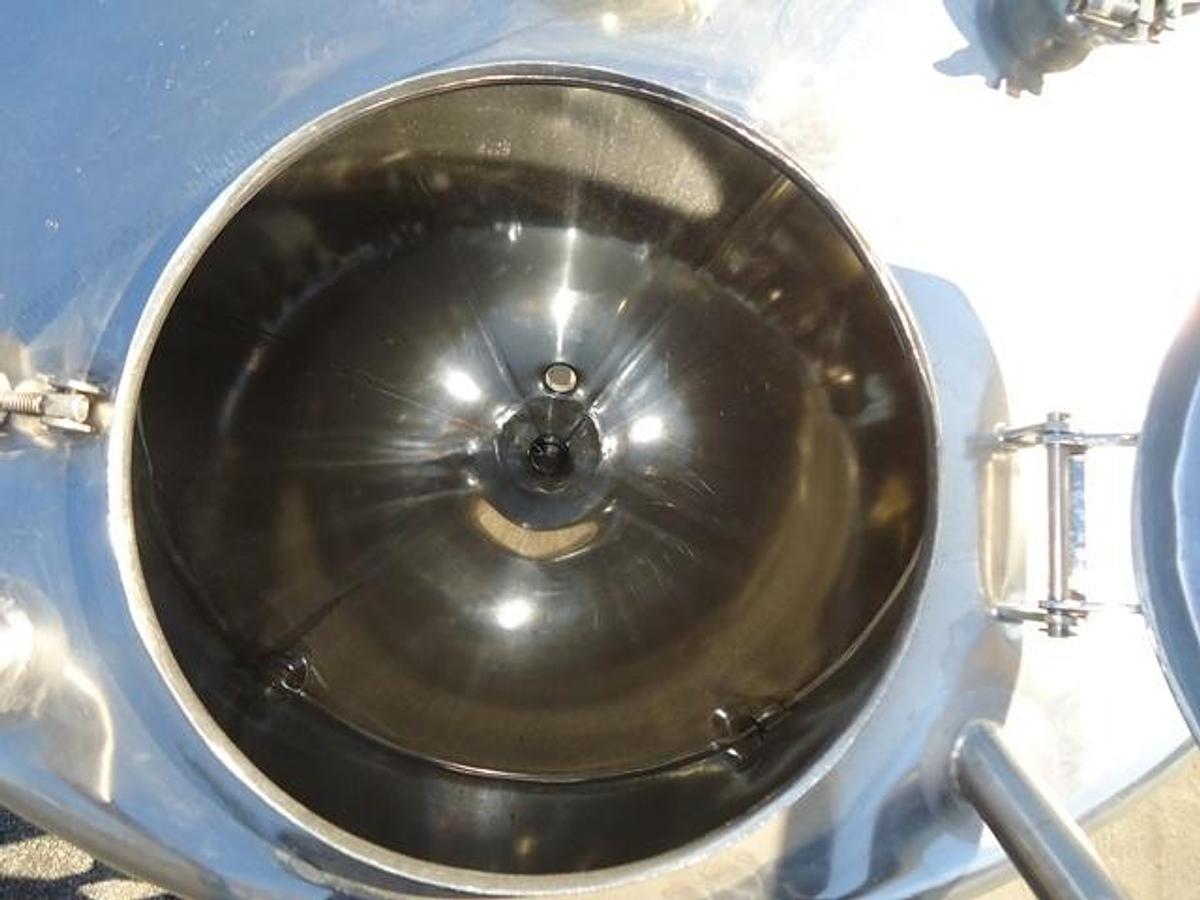 Used 450 Gallon DCI Type 316 Stainless Steel Cone Bottom Portable Tank