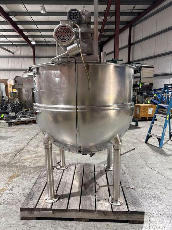Used 300 Gallon Groen 316 SS Dual Motion Kettle, 80 PSI Jacket
