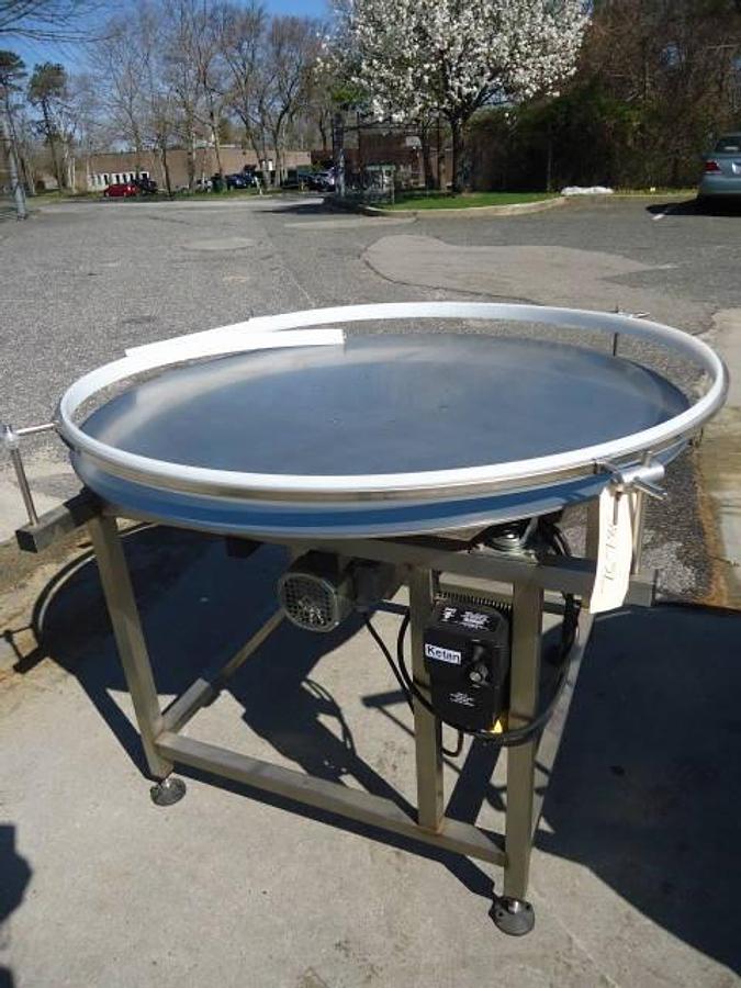Used 48 In. Diameter Ketan Stainless Steel Rotary Unscrambling/Accumulating Table, Variable Speed–
