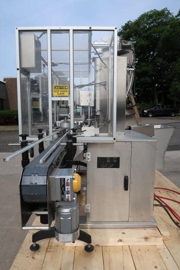 Used Balpack Automatic CEIB Inline Dual Station Chuck Capper
