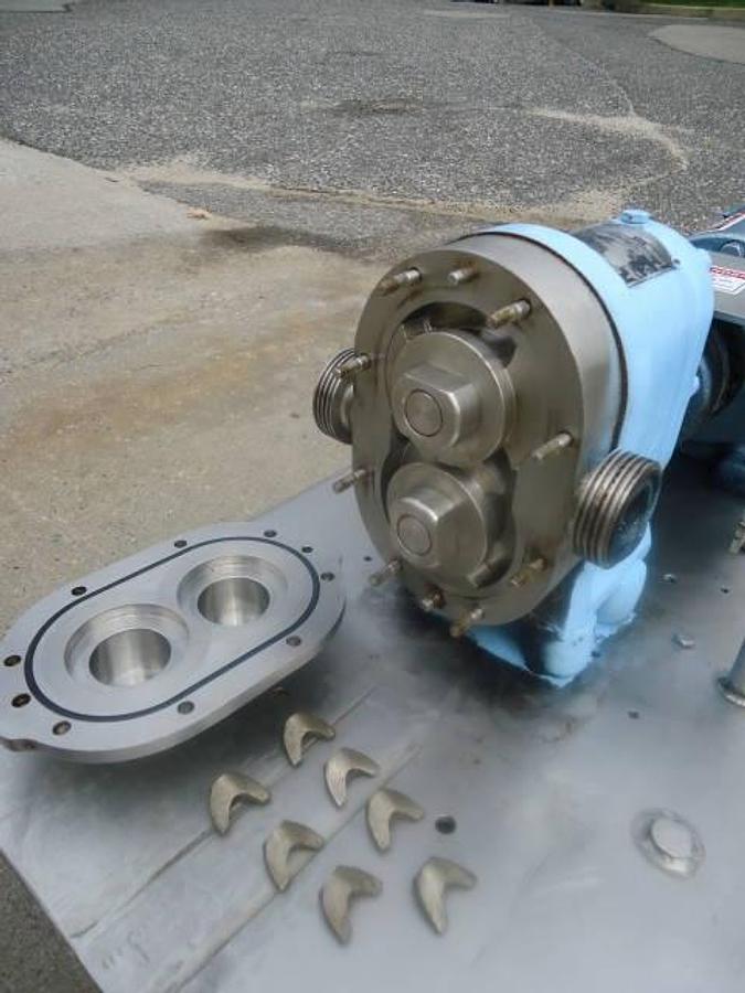 Used Waukesha Size 10 Stainless Steel Positive Displacement Pump, 2 Hp