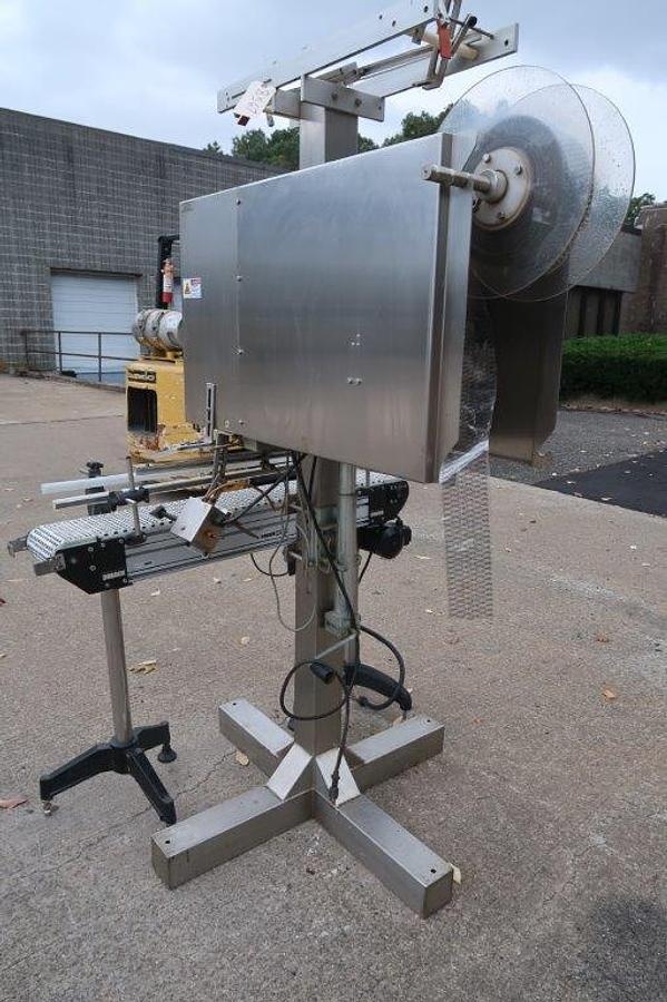 Used Axon EZ-130 Tamper Evident Neck Bander/Sleever, 110 Volt