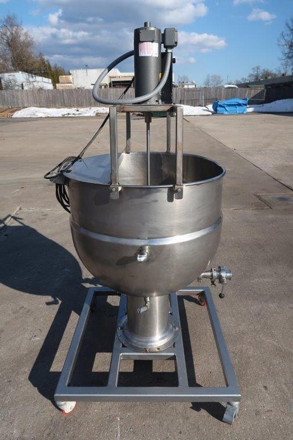 Used 60 Gallon B.H. Hubbert Stainless Steel Mix Kettle, 40 PSI Jacket