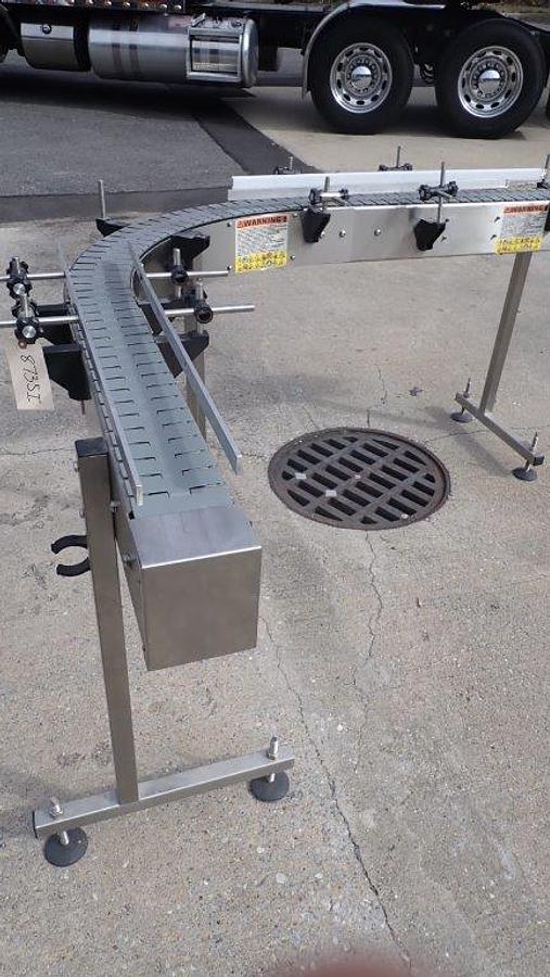 Used Kaps-All 90 Degree Stainless Steel Bottle Conveyor