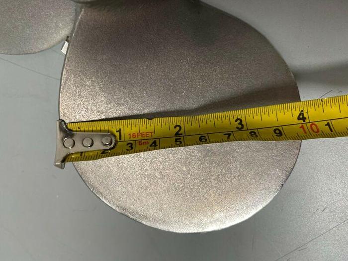 Used Stainless Steel 3 Blade Tank 9.25" Mixing Propeller 1.75" Shaft OD