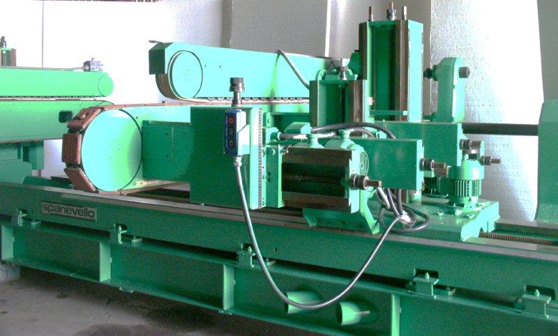 Used 136" SPANEVELLO Double End Tenoner; 6 Heads