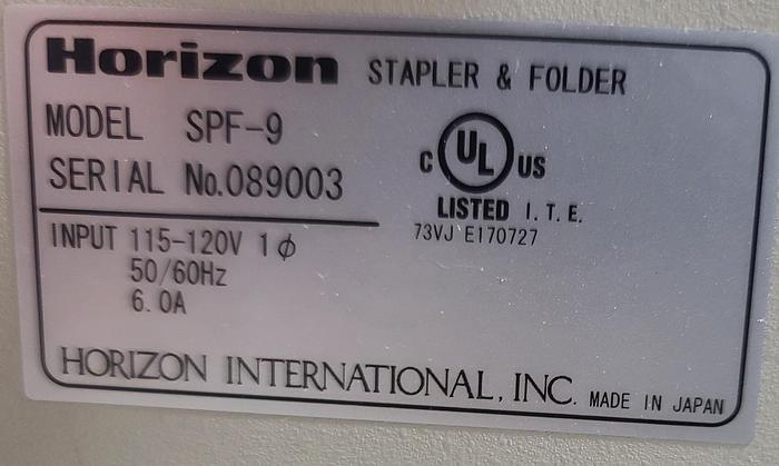 Used Horizon SPF-9 & FC 9 Booklet Maker, Video