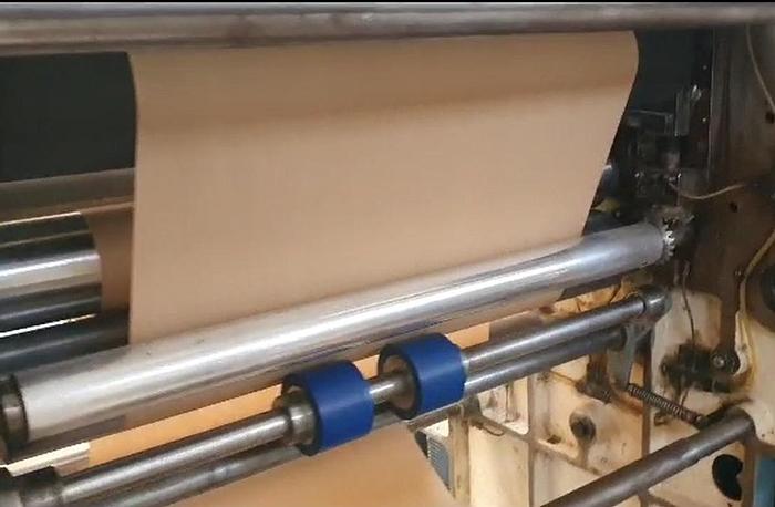 Used (visible in production) WINDMÖLLER & HÖLSCHER (W&H) MATADOR S1 - Flat & satchel paper bag making machine (2 col flexo & window unit)