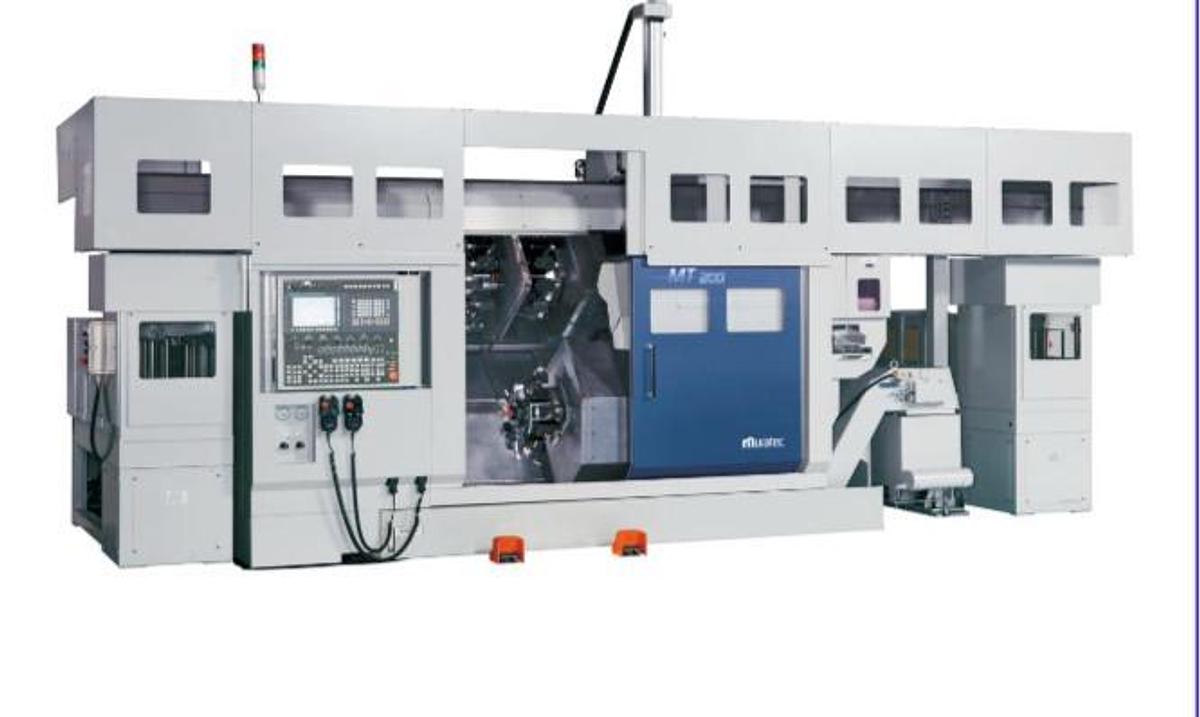 Used Tornio bimandrino ad asse orizzontale MURATEC MT200