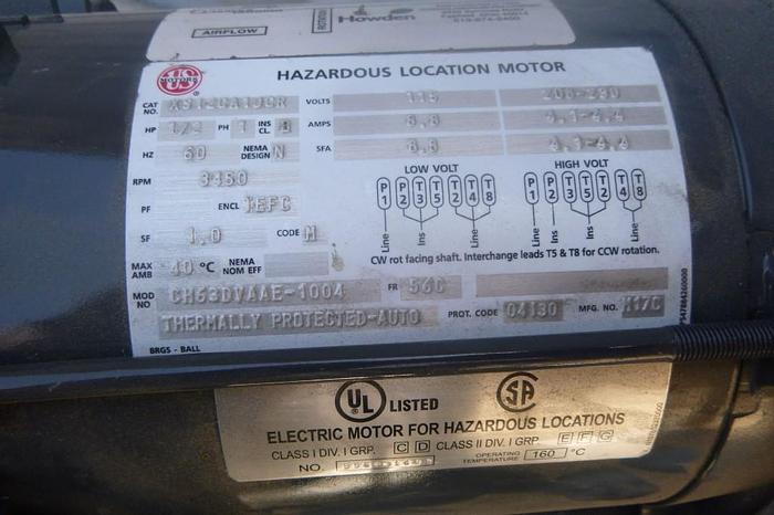 Used Blower, 0.5 HP, HAF, 3550 RPM, 115/208/230V #C744071