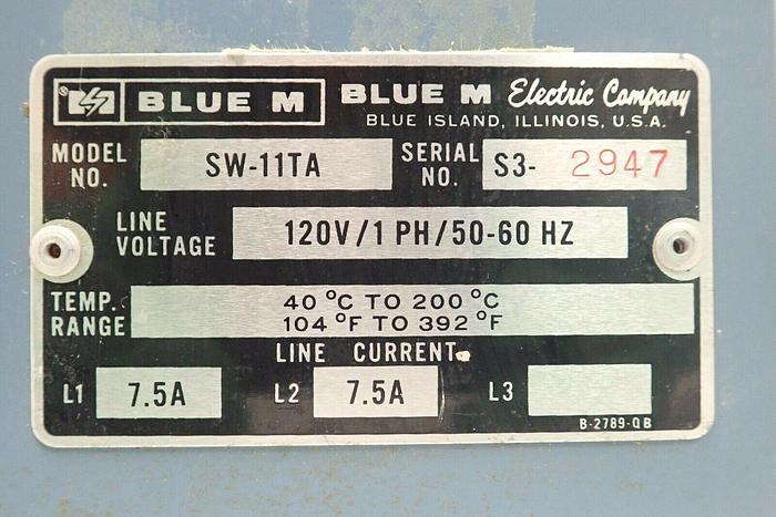 Used Blue M Company Model SW-11TA Single-Wall Transite Oven