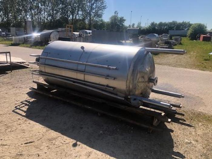 Brugt 3 m3 opretstående rustfri tank med omrører SOLGT