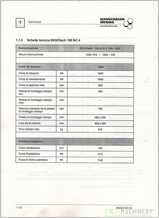 Usato 1995 DEMAG COMPACT 1000-310 IN0095