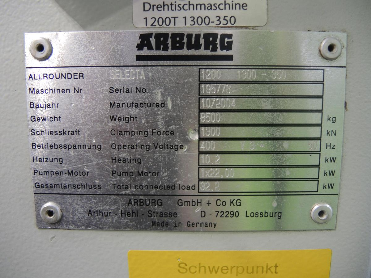 2004 ARBURG 1200T 1300-350