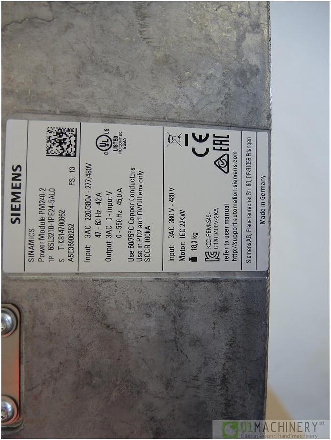 Usato 2013 SIEMENS SINAMICS PM240-2 AI1747