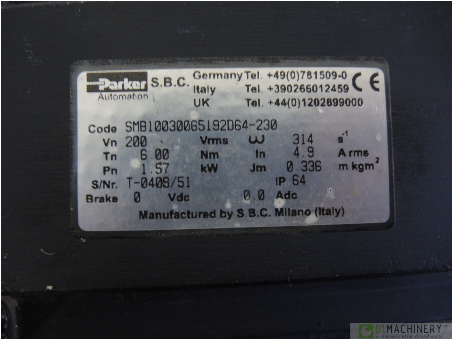 Usato PARKER SMB10030065192D64-23 RC0013