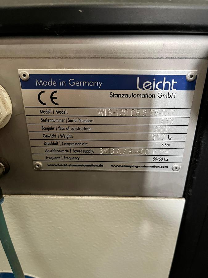 Usato 2005 LEICHT STANZAUTOMATION GMBH WIG-120 05 2 75-D-Z AE0111