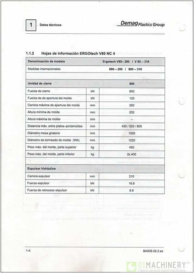 2004 DEMAG ERGOTECH VERT 800V