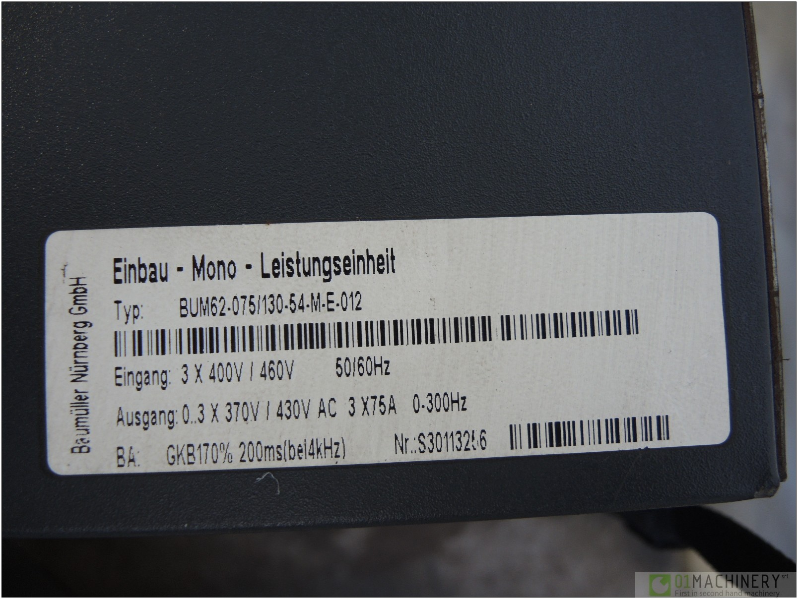2001 BAUMULLER BUM62-075/130-54-M-E