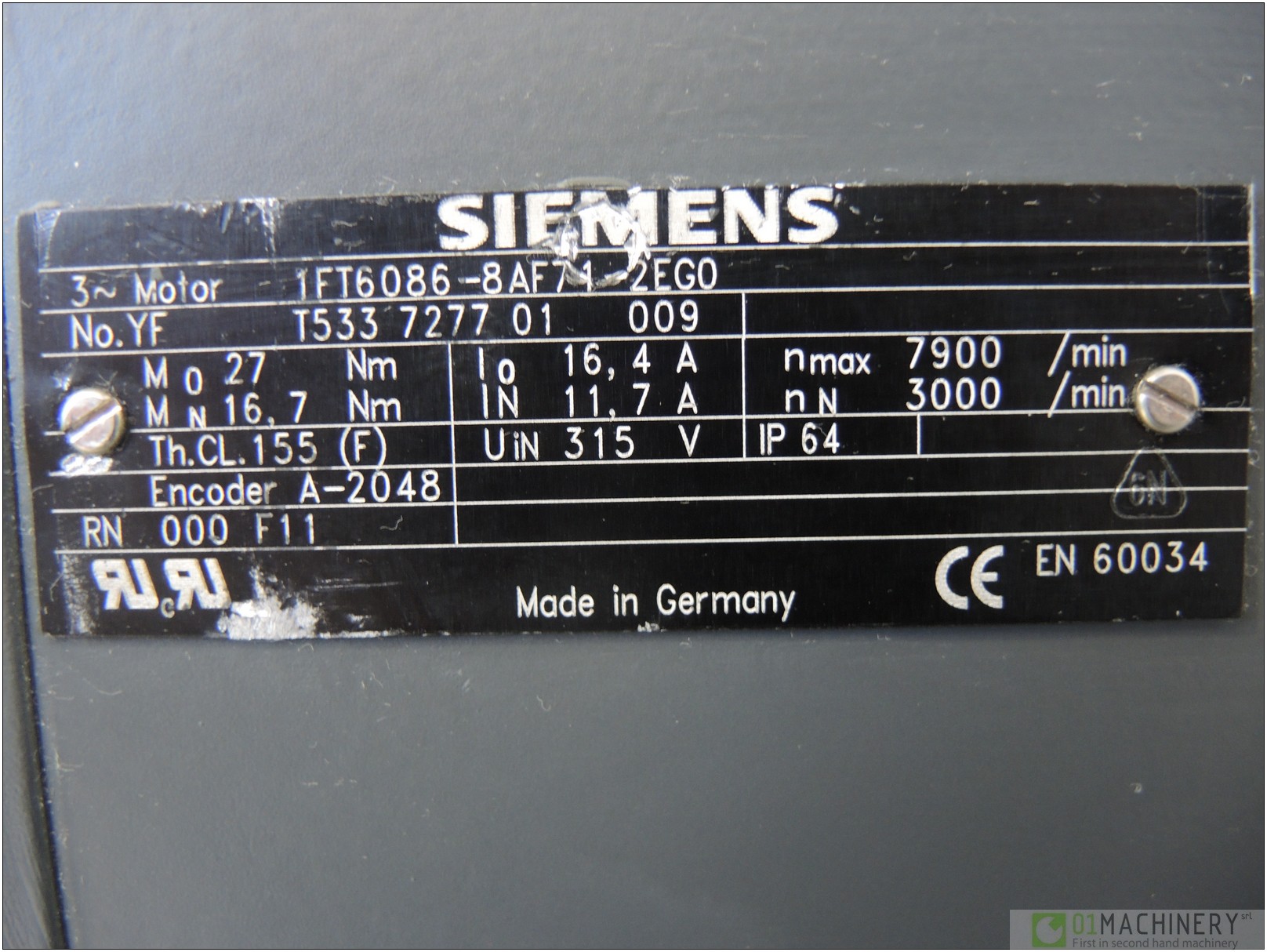 2009 SIEMENS 1FT6086-8AF71-2EG0