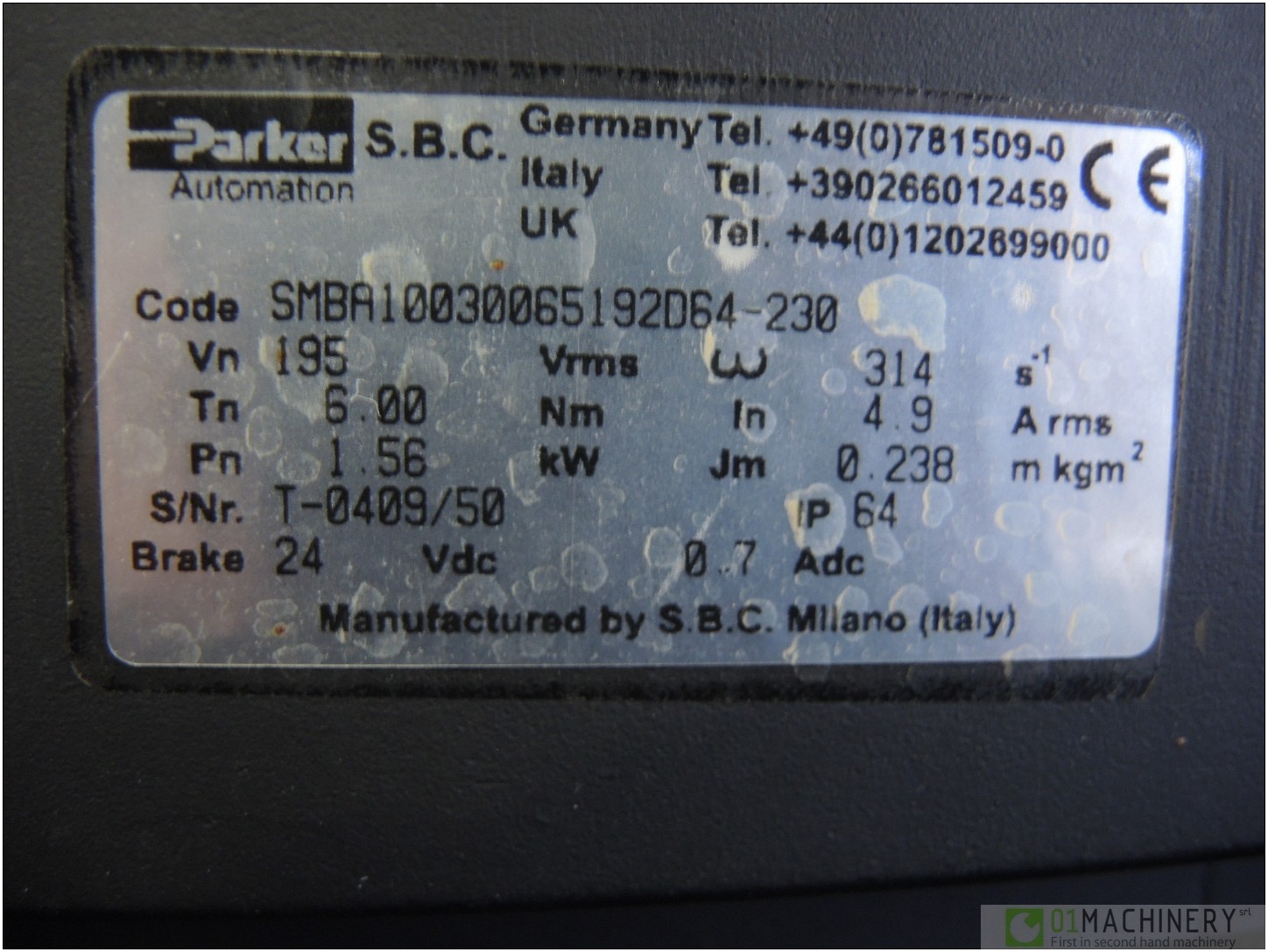 Used PARKER SMBA10030065192D64-2 RC0014