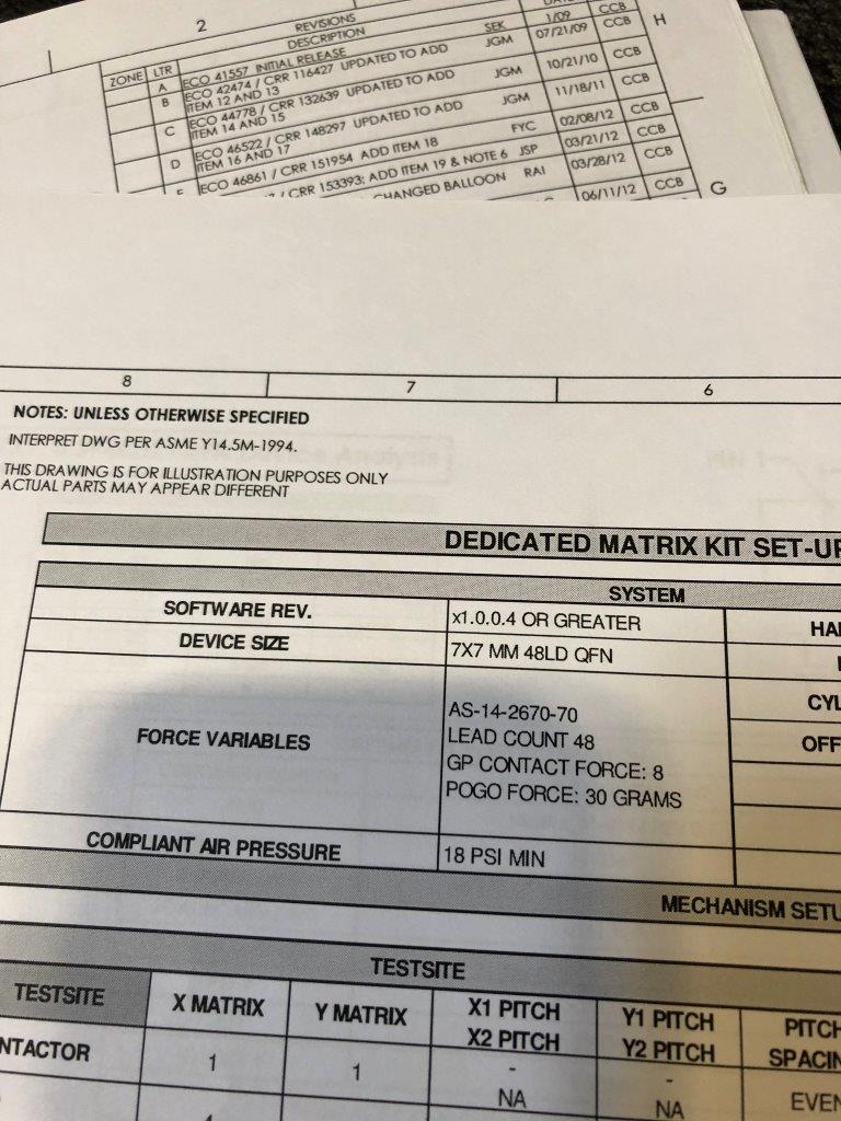 Used DELTA DE8000 6.8 x 6.2 eMGA Test Handler Change Kit