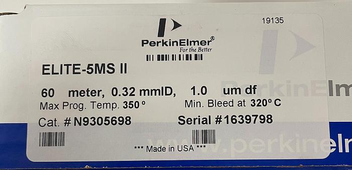 Perkin Elmer Elite-5ms II Capillary Column 60 Meter .32mm