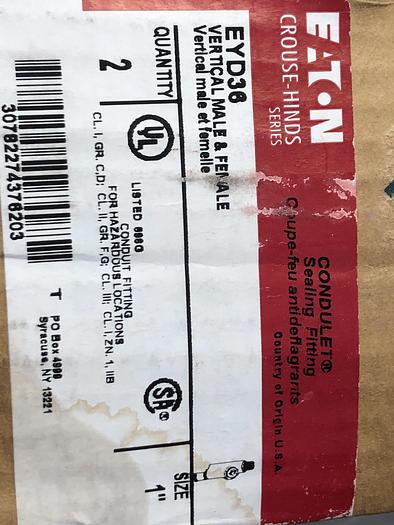 EATON CROUSE-HINDS  EYD36, 1" VERTICAL MALE & FEMALE, SEALING FITTING(MP)