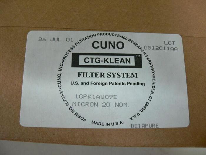 Used Cuno 1GPK1AU09E CTG-Klean 20 Micron Filter System