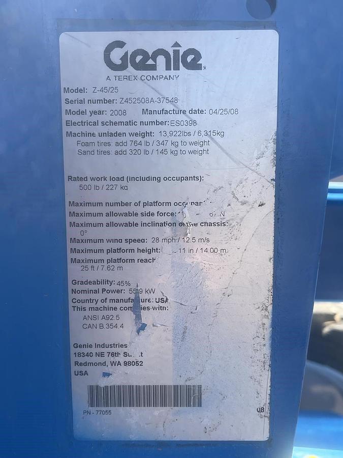 Used 2008 GENIE Z45/25