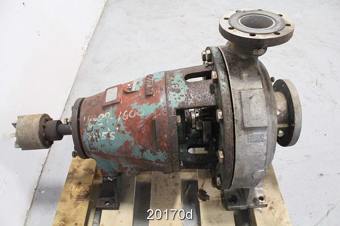 Used Goulds 3175 Pump, 4X6X18, 2-Vane Impeller, 12" Impeller Diameter, Stainless Steel Casing, Stainless Steel Impeller, Stainless Steel Stuffing Box, Stainless Steel Suction Side Plate, Mechanical Seal #20170
