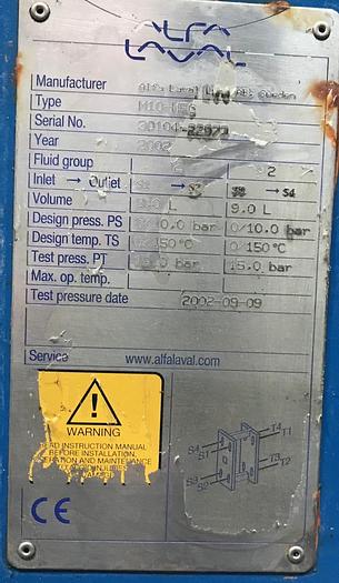 Used 2002 Alfa Laval Lund M10-MFG