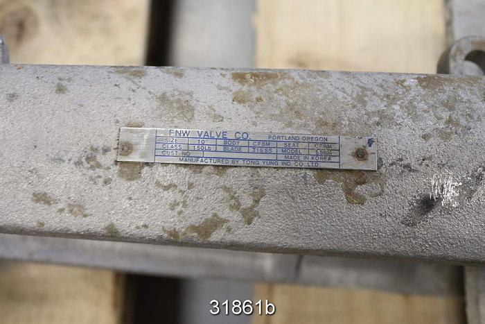 Used Fnw 10" V-Port Air Operated Knife Gate Valve #31861